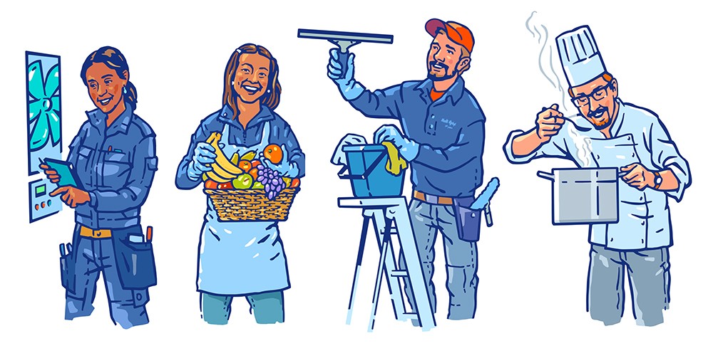 Illustrasjoner av ansatte